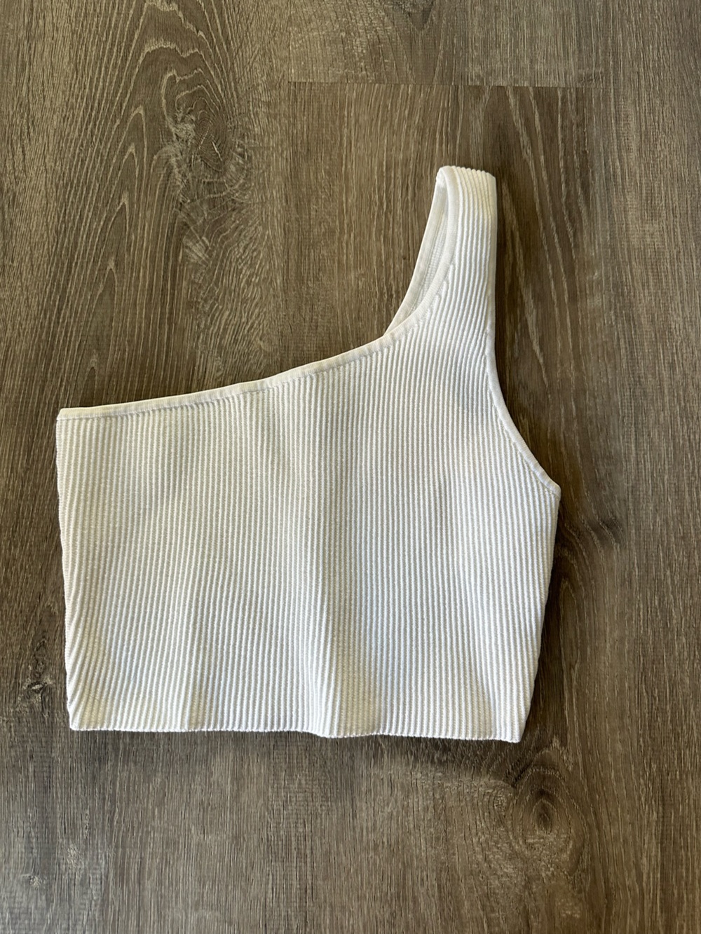 Babaton White Ribbed Cropped Tank